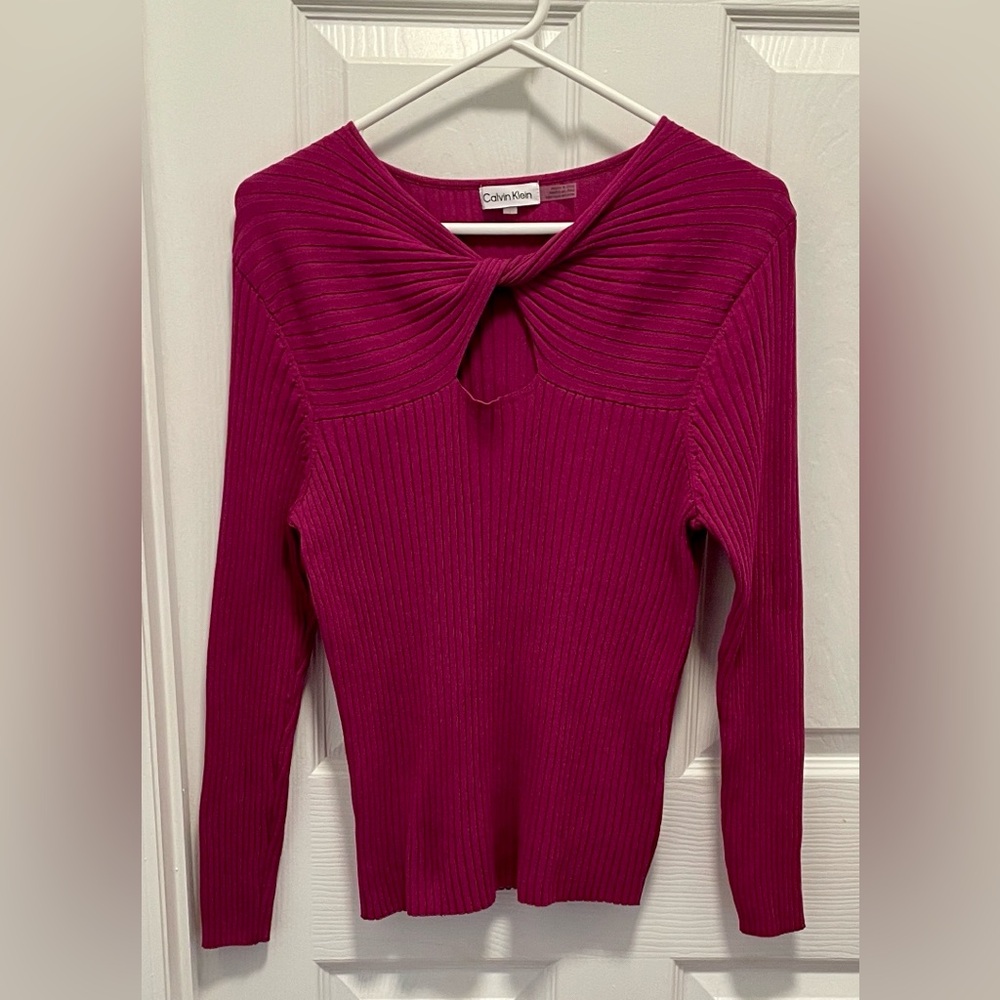 Calvin Klein Fuchsia Ribbed Sweater